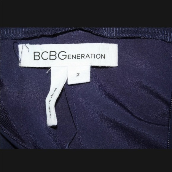 Ruffle bcbg Generation Navy Blue Dress Size 2 - Picture 4 of 15